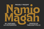 Namio Magah Modern Display Serif, a Serif Font by timelesstype.co (Thumbnail 1 of 20)