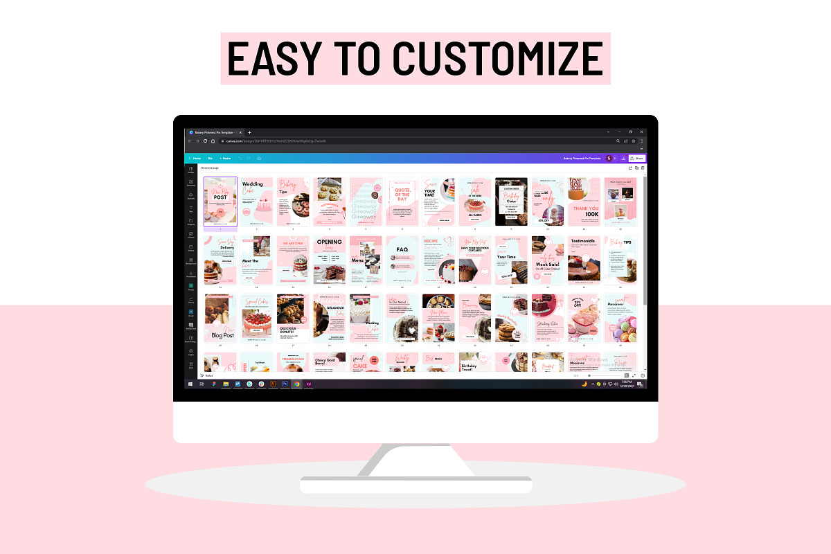 Bakery Pinterest Canva Posts Temp, a Print Template by Snapybiz (Photo 8 of 10)
