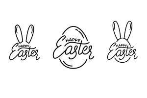 Easter labels badge emblems