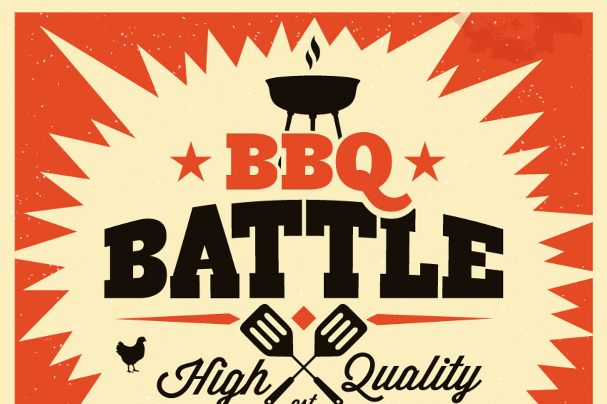Vintage Barbecue Grill Elements, a Food Illustration by Noka Studio (Photo 2 of 2)