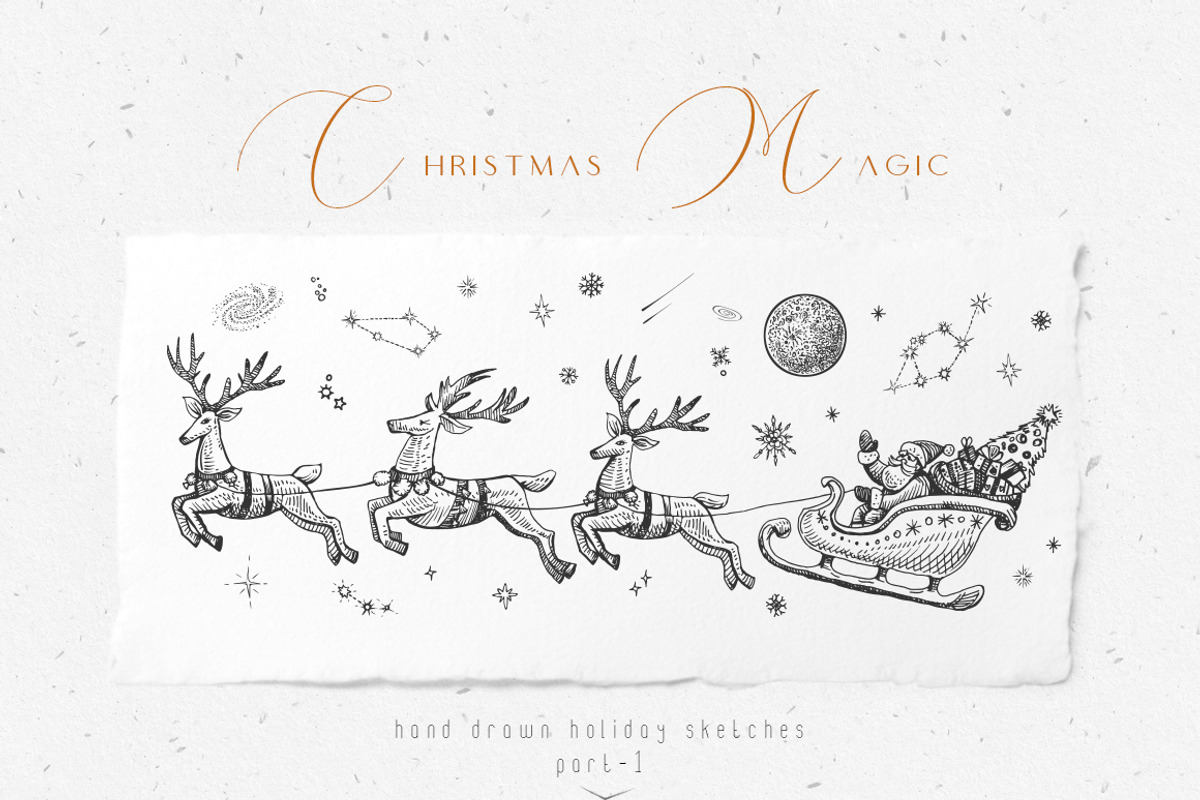 Christmas winter sketches - vector, an Animal Illustration by Aquatinta (Photo 2 of 8)