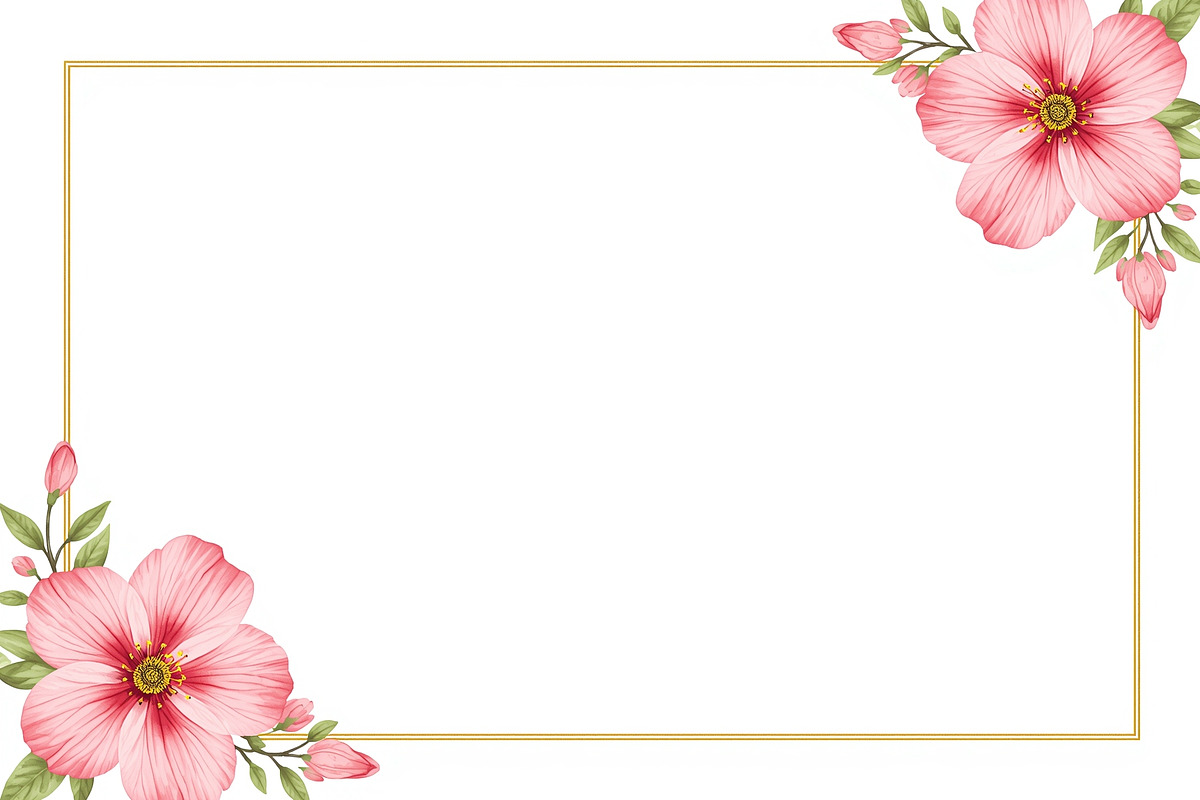 Pink Floral Watercolor Frames, an Illustration by Amazin_art (Photo 7 of 11)