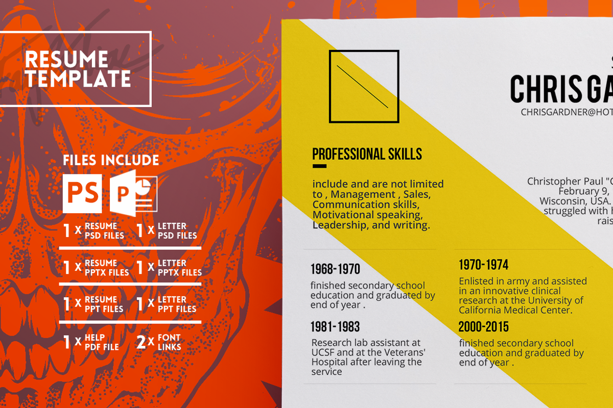 Yellow Line Resume Template, a Resume Template by Fay Zodiac (Photo 2 of 3)