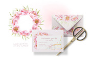 Pink Peonies Watercolor Women Beauty, a Decorative Illustration by Elena Malgina Clipart (Thumbnail 5 of 13)