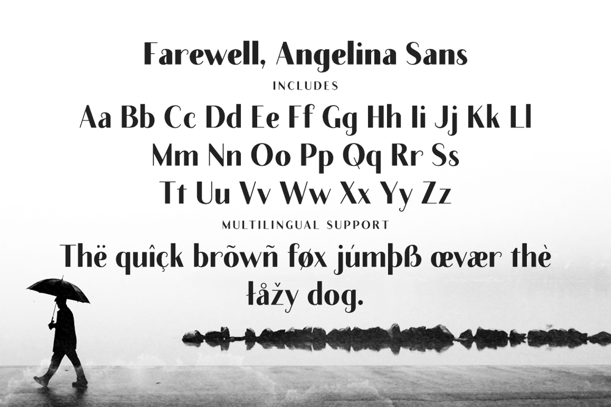 Farewell Angelina elegant Sans font preview 3