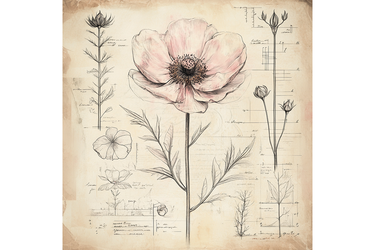 Floral Anatomy Blueprint, a Background Graphic by Printable Treasure (Photo 3 of 5)