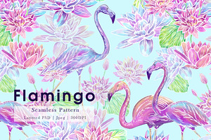 Flamingo Seamless pattern