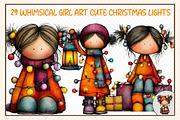 Whimsical Girl Art Cute Christmas Li, an Illustration by cherrydesign (Thumbnail 1 of 3)