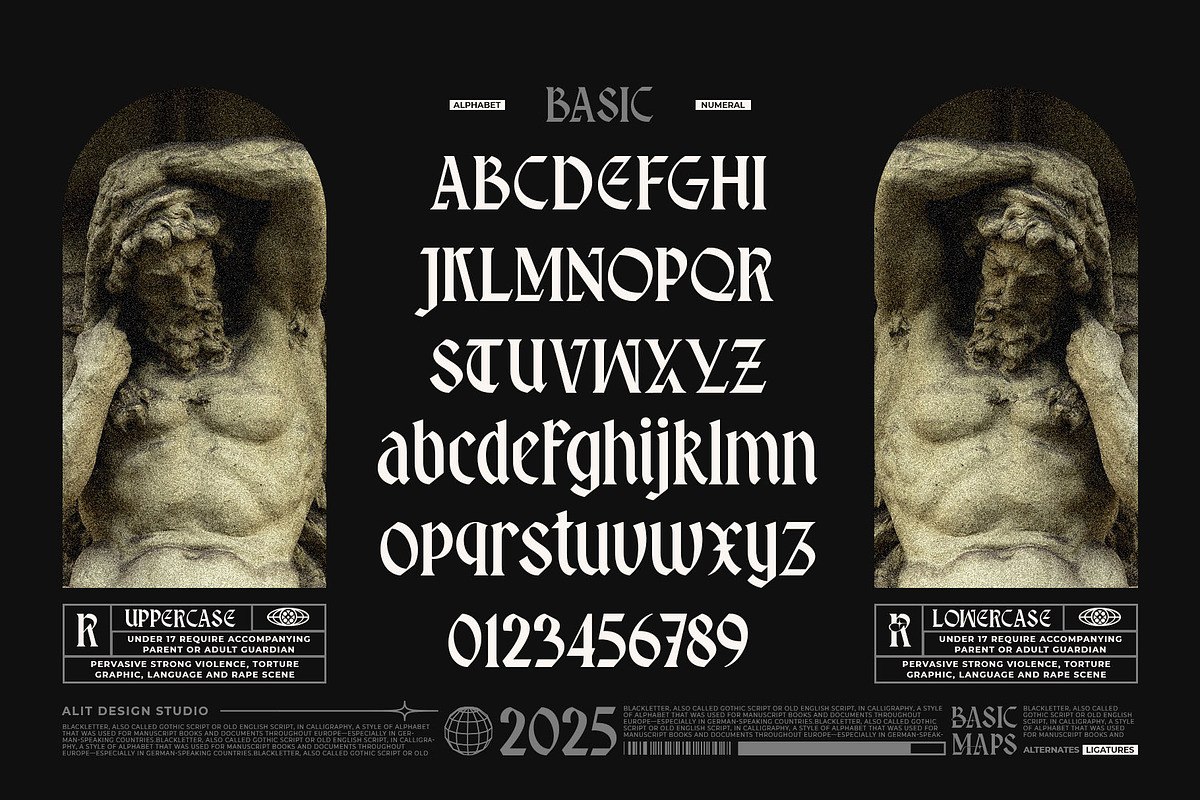 Doverise Typeface, a Blackletter Font by alit design (Photo 8 of 20)