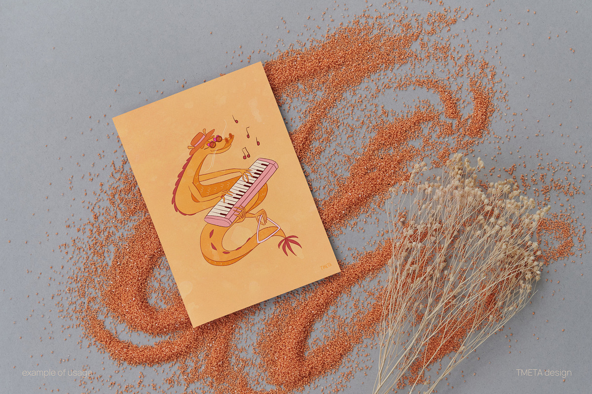 Romantic Dragons | Illustration Kit, an Animal Illustration by TMETA design (Photo 10 of 12)
