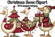 Christmas Goose Clipart, an Illustration by DreamArtGraphic (Thumbnail 1 of 5)