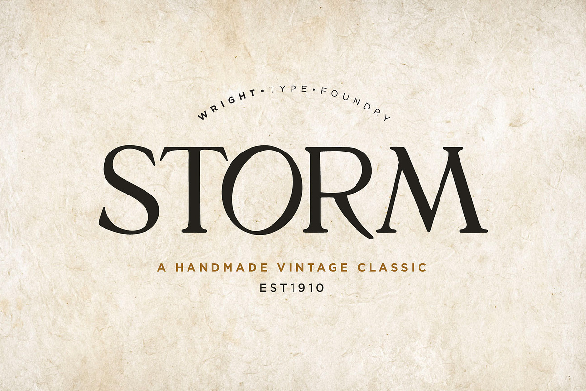 Storm | A Handmade Vintage Classic, a Serif Font by WhatAboutChris (Photo 1 of 5)