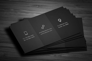 Dark Black Individual Business Cards