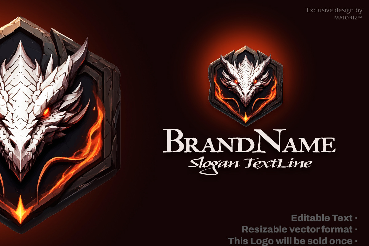 Fire Medieval Dragon Logo Emblem, a Branding & Logo Template by Maioriz Shop (Photo 2 of 3)