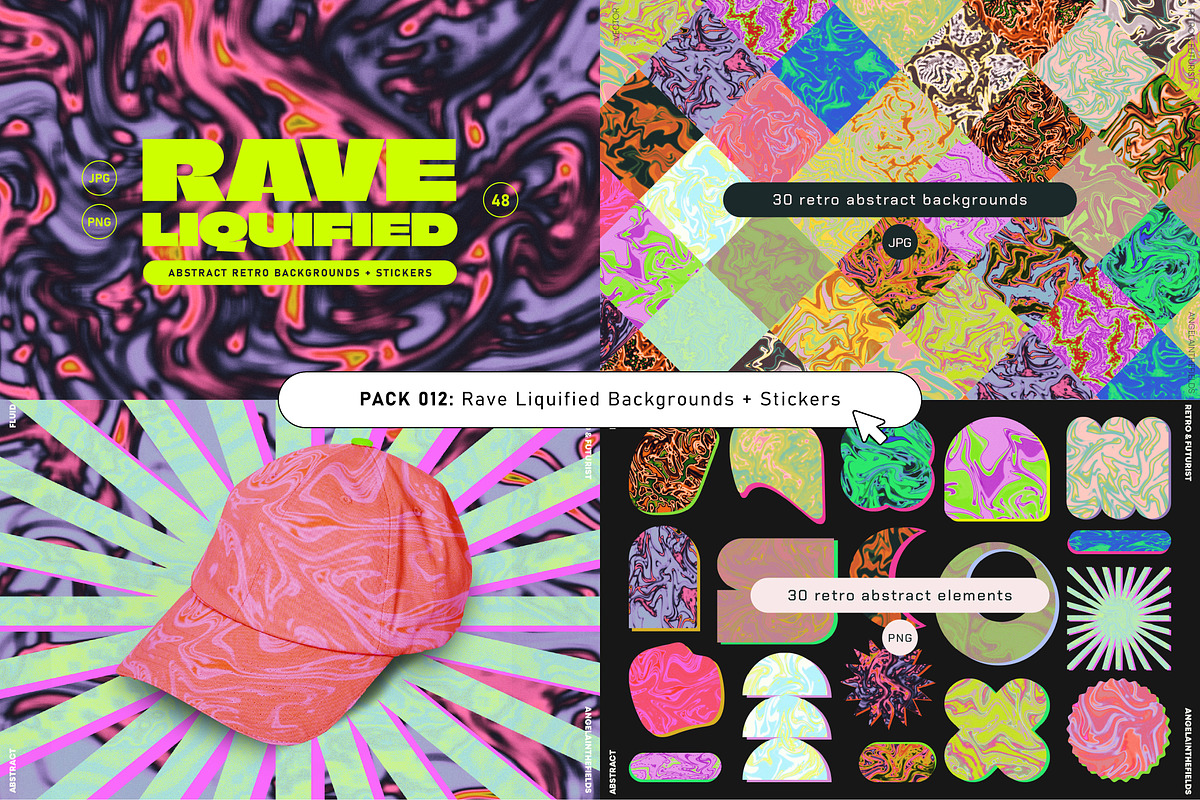 Retro Futurist Bundle 80% OFF, a Texture Graphic by angelainthefields (Photo 16 of 25)