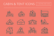 Cabin & Tent Icons, an Outline Icon by the cabin supply co (Thumbnail 1 of 4)