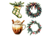 Cozy Farm Christmas watercolor clipa, an Illustration by Designworld (Thumbnail 5 of 6)
