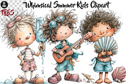 Whimsical Summer Kids Clipart, a Seasonal Illustration by CreationArt (Thumbnail 1 of 5)