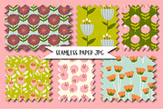 Retro Garden seamless patterns, an Illustration by Poppymoondesign (Thumbnail 2 of 7)
