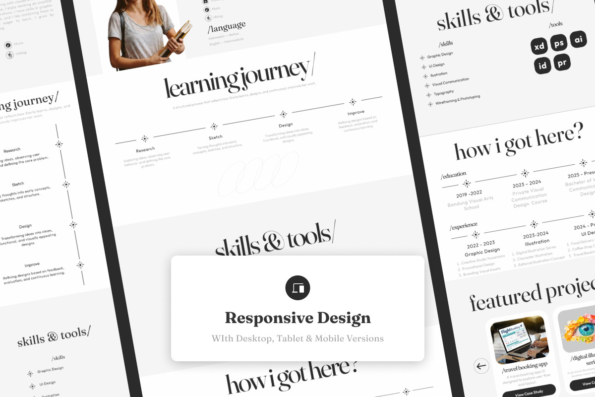 Starla – Student Portfolio Landing, a Landing Page Template by trabaskriya (Photo 4 of 5)