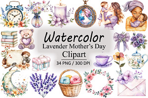 Lavender Mothers Day Clipart, an Illustration by Design Market