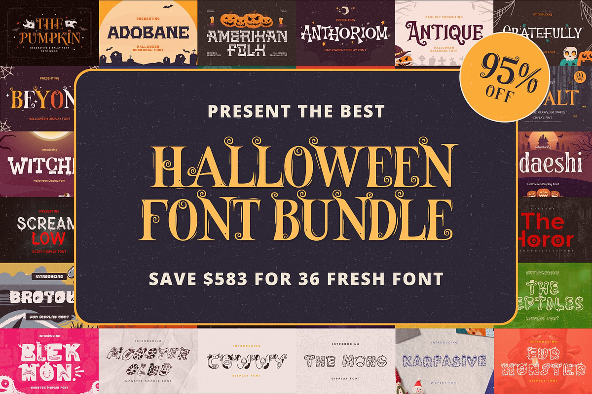 The Best Halloween Font Bundle, a Font by Runsell Studio (Photo 1 of 74)