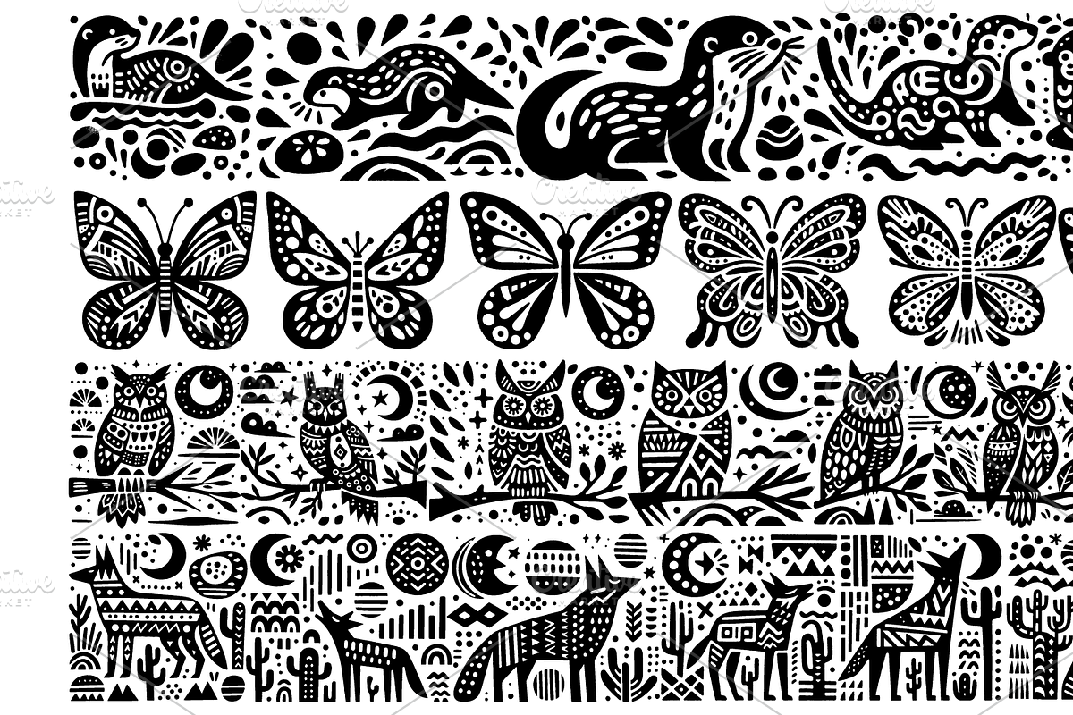 Vintage Animals and Pets Folk Art, a Decorative Illustration by devastd (Photo 25 of 29)