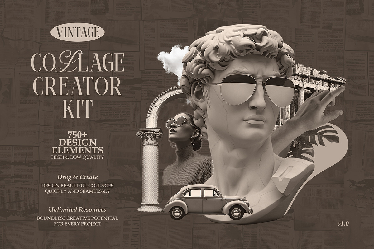 Vintage Collage Creator Kit 750+ PNG, an Object Graphic by iHemalaya (Photo 4 of 10)
