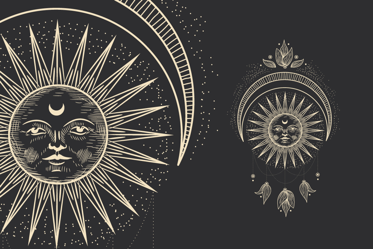 Shine. Sun, moon, stars and crystals, an Illustration by Chikovnaya (Photo 7 of 13)