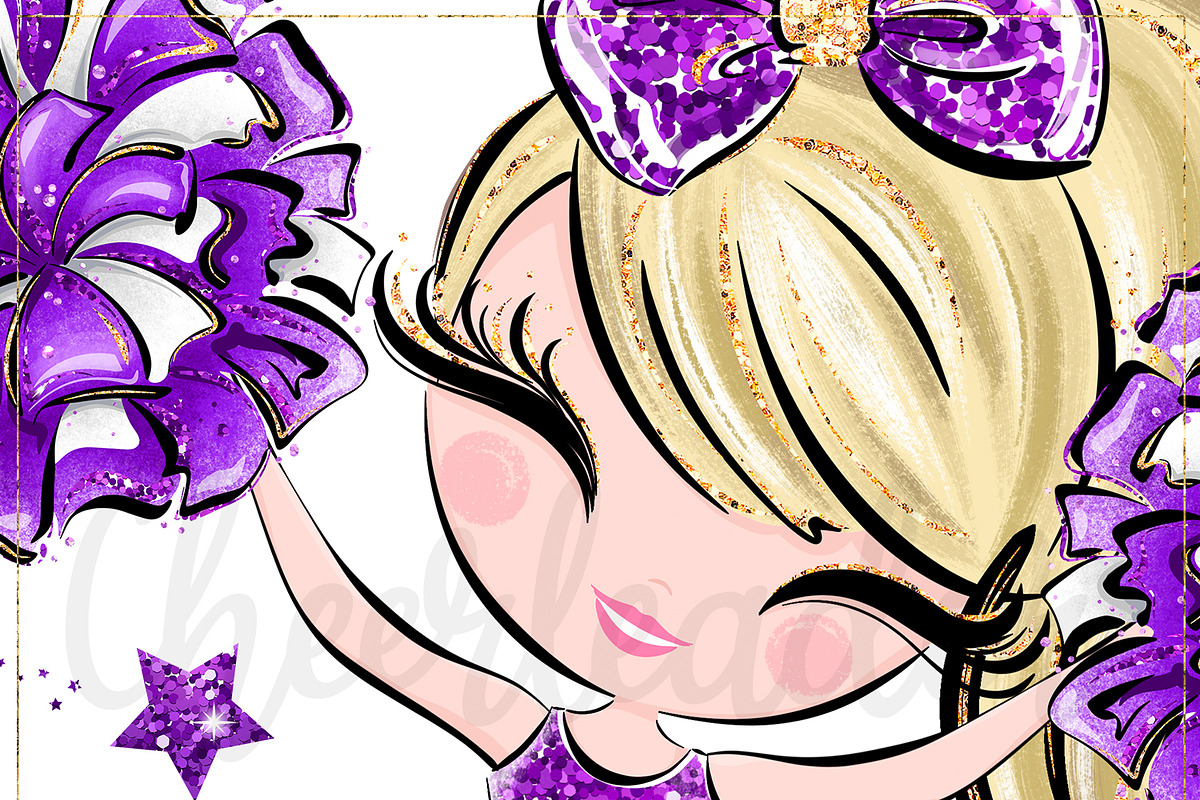 Cheerleader Hand Drawn Clipart, a Sport Illustration by Masha  Studio (Photo 11 of 13)