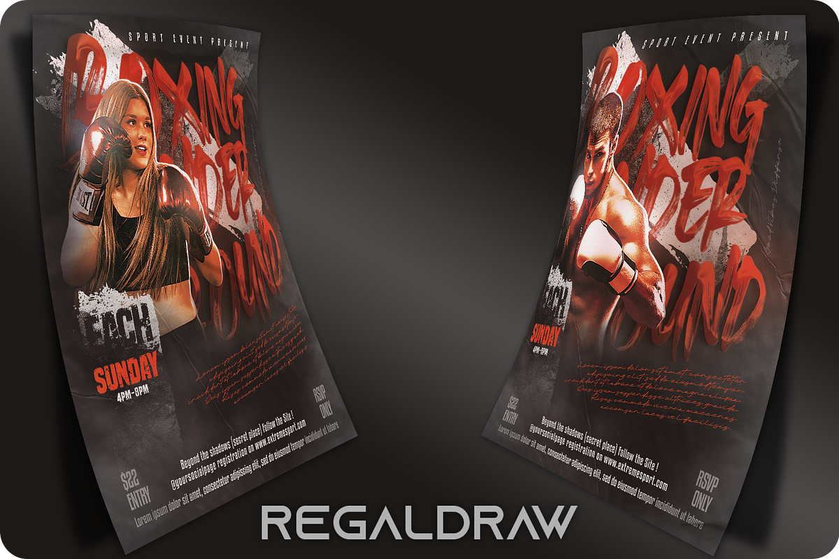 Boxing Sport Flyer Template, a Flyer Template by regalDRAW (Photo 2 of 6)