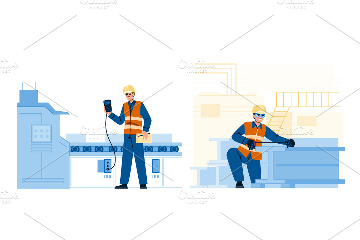 Engineers performing quality control, an Illustration by pikepicture