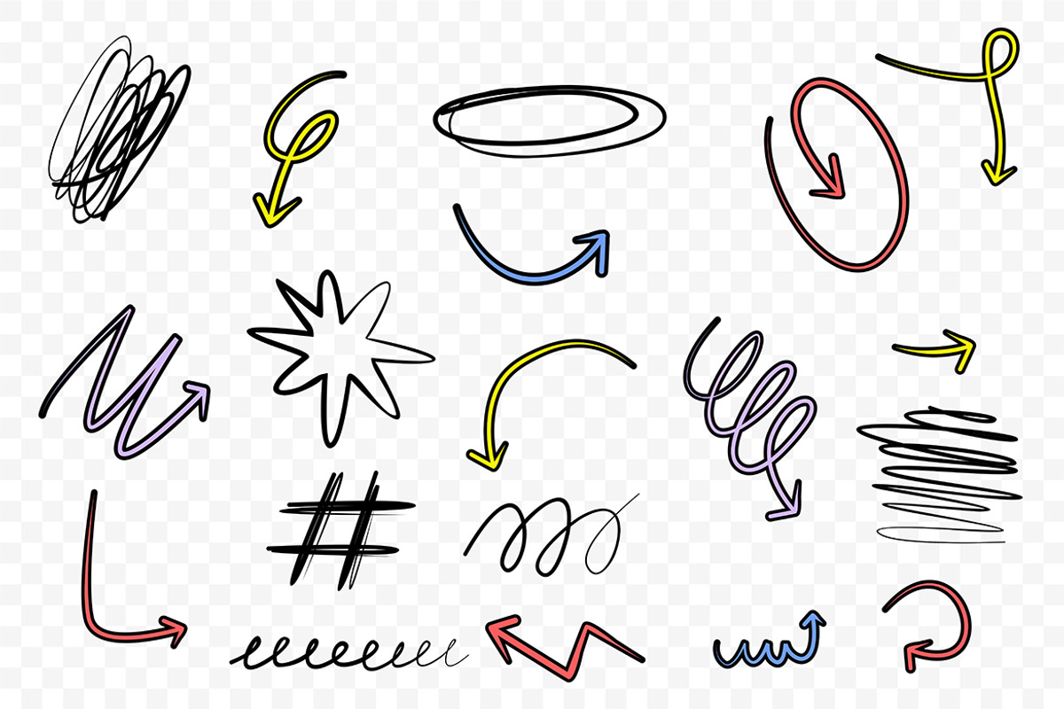 Hand Drawn Arrows and Scribbles, an Object Illustration by Partikusi Design (Photo 2 of 3)