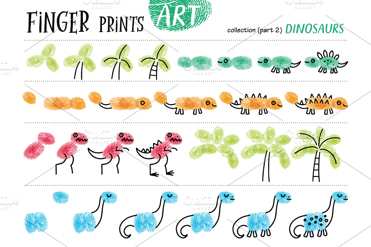 Finger prints ART (part 3), an Animal Illustration by Alena Razumova (Photo 3 of 12)