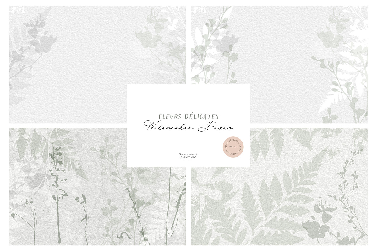 Watercolor floral paper collection, a Texture Graphic by Anna Sokol (Photo 6 of 9)