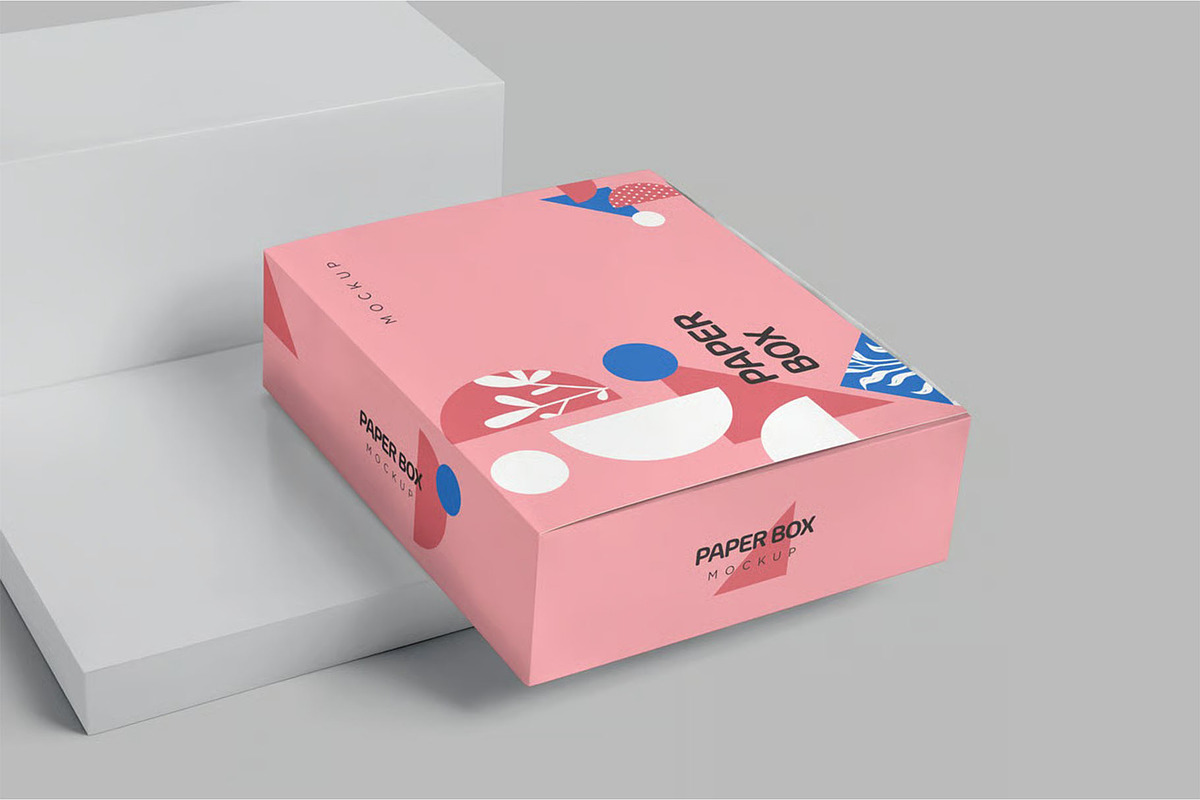Wide Rectangular Paper Box Mockups, a Packaging Mockup by megostudi0 (Photo 5 of 7)