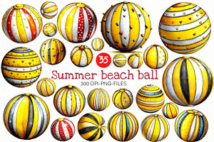 Whimsical Summer beach ball, an Illustration by Designworld