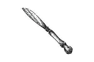 blade knife engraved silver sketch, an Illustration by pikepicture