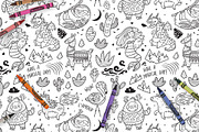 41 Seamless Coloring Patterns, a Pattern Graphic by PenguinHouse (Thumbnail 6 of 12)