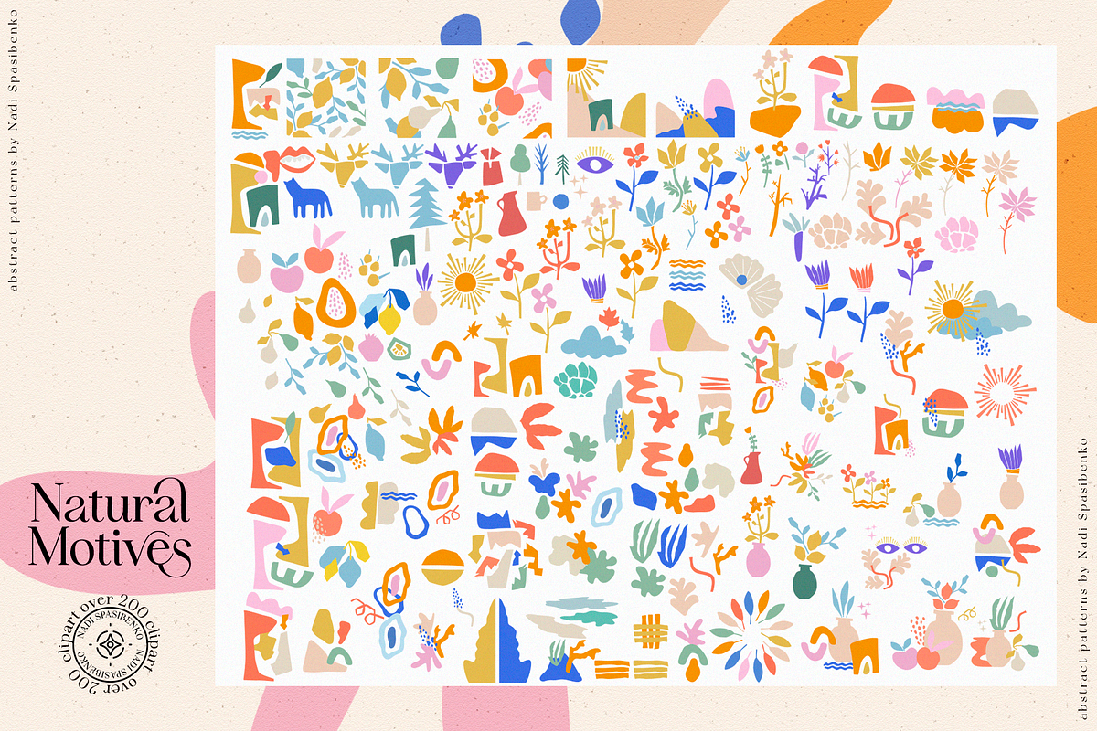 Natural Motives || Abstract Set, a Decorative Illustration by nadispasibenko (Photo 9 of 10)