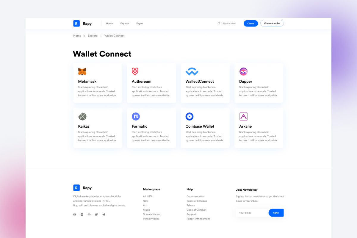 NFT Wallet/Upload/Create/Activity UI, an UI Kit Template by ArtGalaxy (Photo 3 of 5)