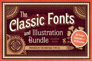 Classic Fonts & Illustration Bundle