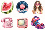 Pink Groovy Summer Clipart, an Illustration by OK Design (Thumbnail 4 of 5)