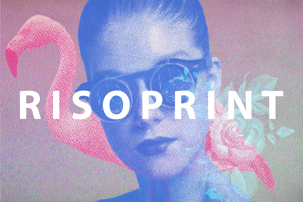 Risoprint Halftone Grain effect, a Texture Graphic by Alexiva (Photo 1 of 6)