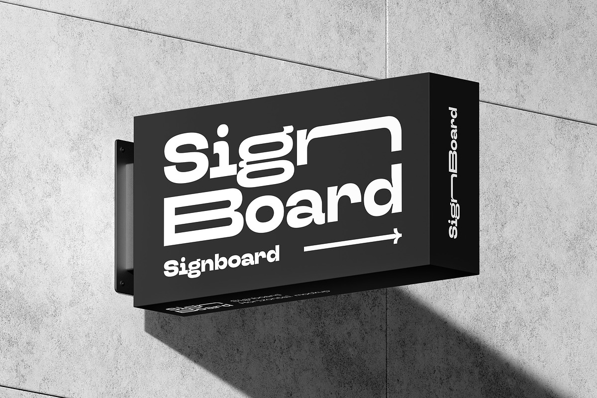 Signboard Horizontal Mock-up, an Advertising Mockup by Yogurt86 (Photo 4 of 13)