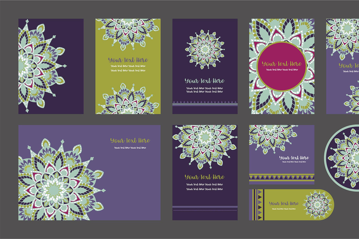 20 Mandala Vintage Template Card., a Card Template by Noree (Photo 15 of 20)