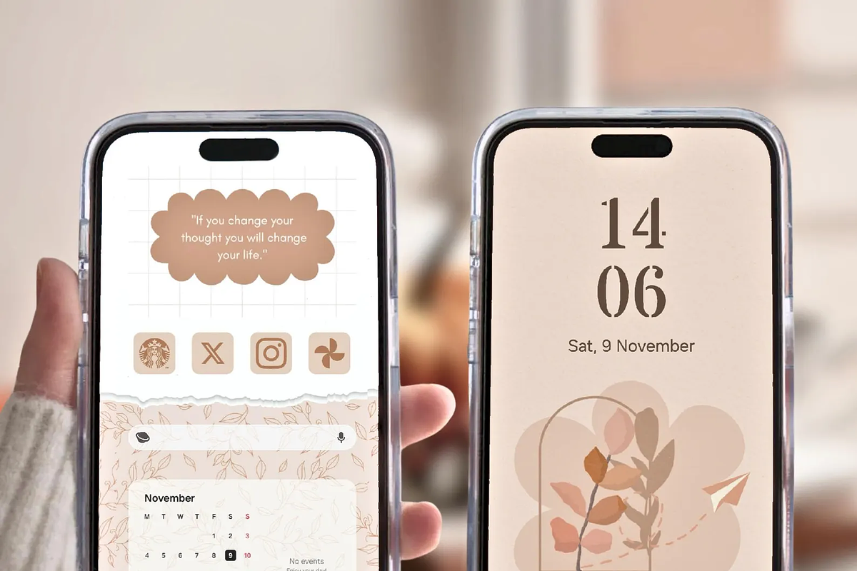 Brown iOS Wallpaper Icons Theme, a Background Graphic by BeeRubby (Photo 6 of 10)