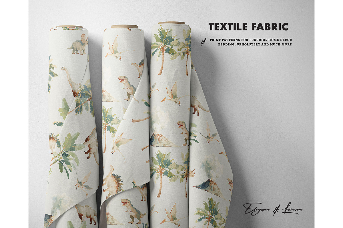 Dinosaur tropical land pattern, a Pattern Graphic by Milatoo (Photo 3 of 4)