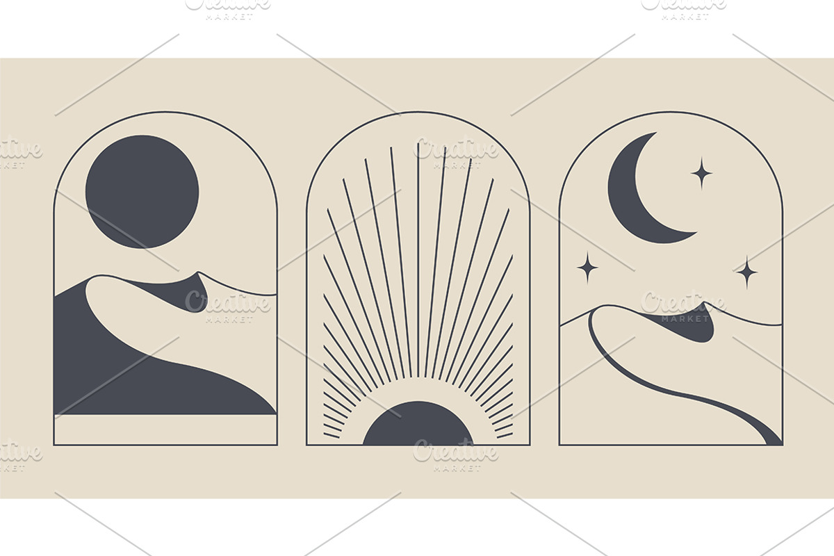Abstract design of a desert logos, an Outline Icon by NatalyN