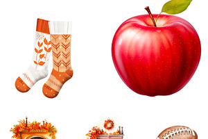 Autumn Fall Bucket List Icons PNG